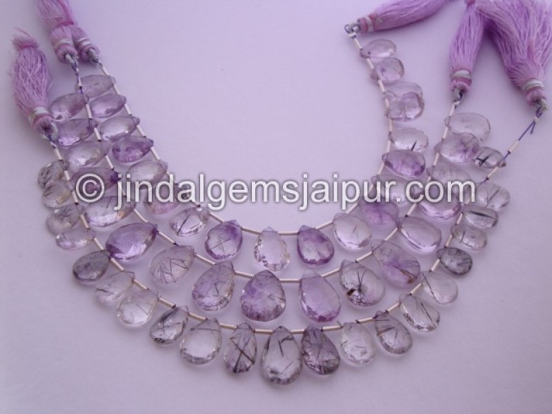 Moss Amethyst Fac Pear Shape Beads